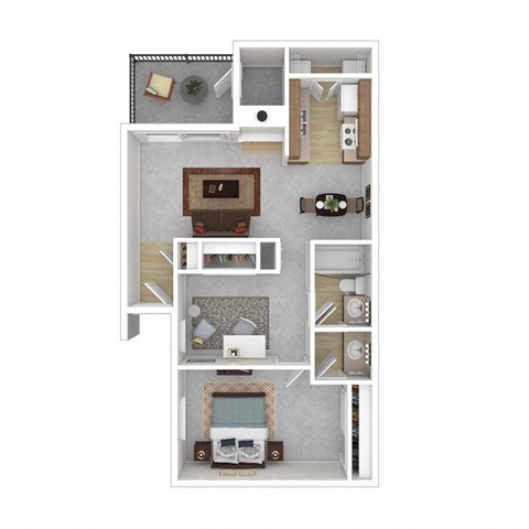 a floor plan of a house with a bedroom and a living room